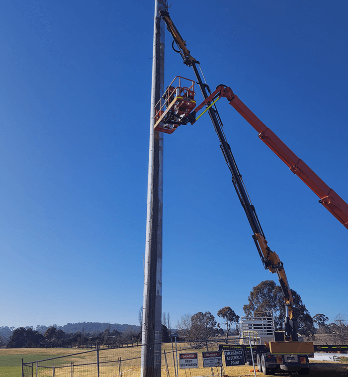 crane truck long arms
